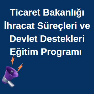 Ticaret Bakanlığı İhracat Süreçleri ve Devlet Destekleri Eğitim Programı